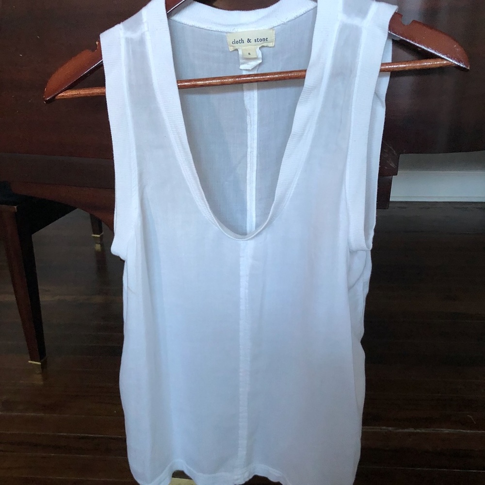 White Cloth & Stone Sheer Tank